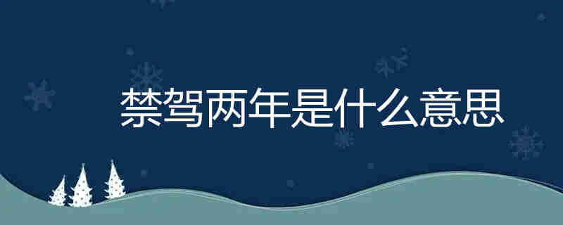 禁駕兩年是什么意思?禁駕兩年的情況有哪些?