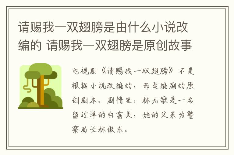 請賜我一雙翅膀是由什么小說改編的 請賜我一雙翅膀是原創故事嗎