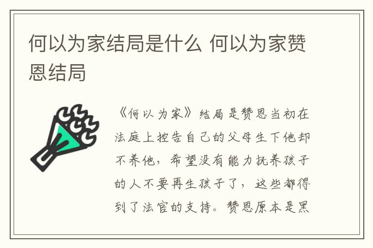 何以為家結局是什么 何以為家贊恩結局