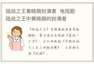 陸戰(zhàn)之王黃曉萌扮演者  電視劇陸戰(zhàn)之王中黃曉萌的扮演者