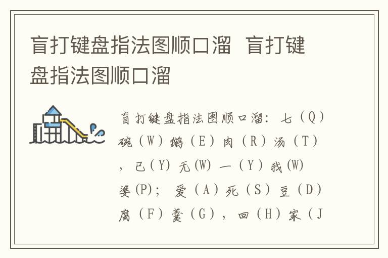 盲打鍵盤指法圖順口溜  盲打鍵盤指法圖順口溜