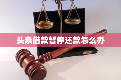 頭條借款暫停還款怎么辦