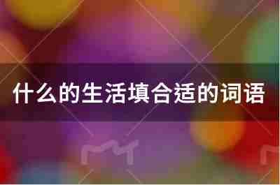 什么的生活填合適的詞語有哪些？