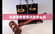 頭條借款暫停還款怎么辦