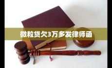 微粒貸欠3萬多發(fā)律師函怎么辦