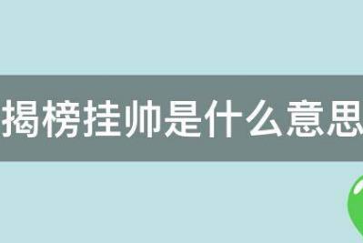 揭榜掛帥是什么意思？揭榜掛帥什么意思？