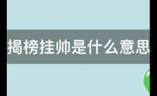 揭榜掛帥是什么意思？揭榜掛帥什么意思？