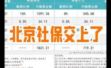 北京社保個人交多少錢一個月?
