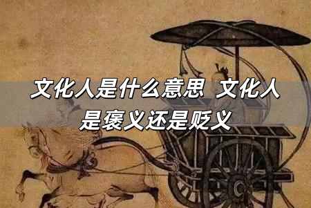 文化人是什么意思 文化人是褒義還是貶義